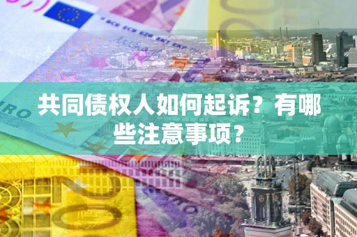 济南共同债权人如何起诉？有哪些注意事项？